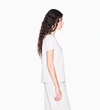 A|X Armani Exchange Oversize-tröja i bomullstrikå, beige