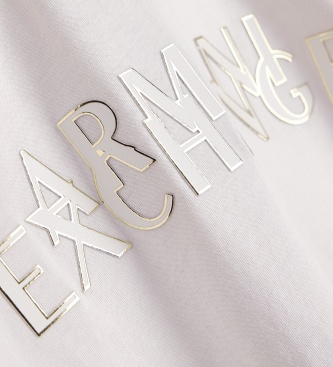 A|X Armani Exchange Oversize-tröja i bomullstrikå, beige