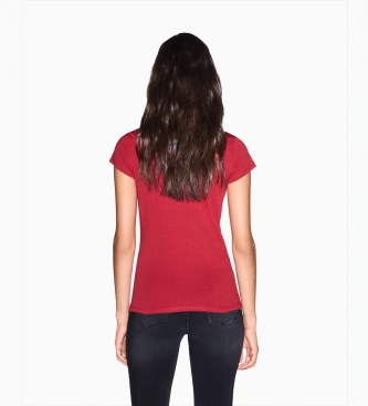 A|X Armani Exchange Camiseta Up For Party con pedrería rojo