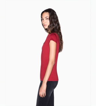 A|X Armani Exchange Camiseta Up For Party con pedrería rojo