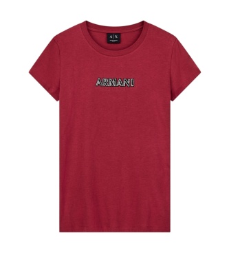 A|X Armani Exchange Camiseta Up For Party con pedrería rojo