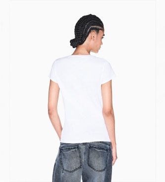 A|X Armani Exchange Camiseta Up For Party con pedrería blanco