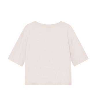 A|X Armani Exchange Camiseta cropped beige
