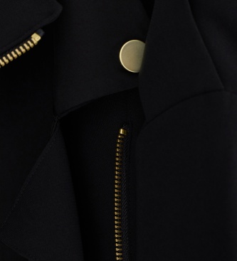 A|X Armani Exchange Jaqueta motociclista curta Up For Party com cinto e lapelas preta