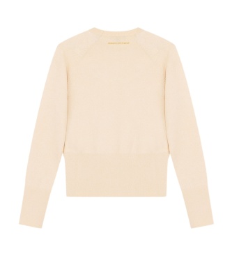 A|X Armani Exchange Maglione in maglia di viscosa metallizzata beige