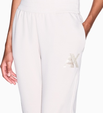 A|X Armani Exchange Pantalone di taglio regolare in tessuto scuba beige