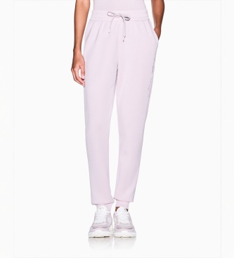 A|X Armani Exchange Pantalone jogger Crossover con ricamo laterale rosa antico