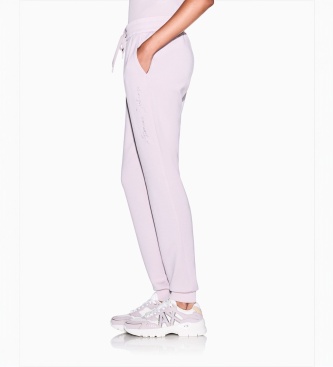 A|X Armani Exchange Pantalone jogger Crossover con ricamo laterale rosa antico