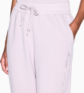 A|X Armani Exchange Pantalone jogger Crossover con ricamo laterale rosa antico