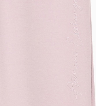 A|X Armani Exchange Pantalone jogger Crossover con ricamo laterale rosa antico