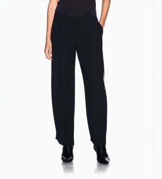 A|X Armani Exchange Pantalone Up For Party ampio con pinces e vita alta nero