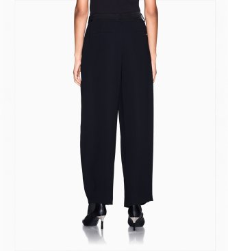 A|X Armani Exchange Pantalone Up For Party ampio con pinces e vita alta nero