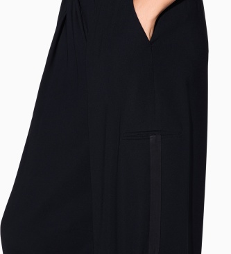 A|X Armani Exchange Pantalone Up For Party ampio con pinces e vita alta nero