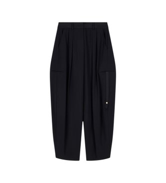 A|X Armani Exchange Pantalone Up For Party ampio con pinces e vita alta nero