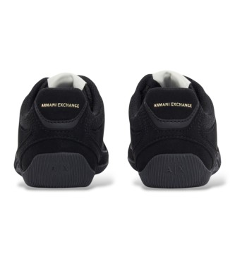 A|X Armani Exchange Låga sneakers i mikromocka och mesh med snörning i svart