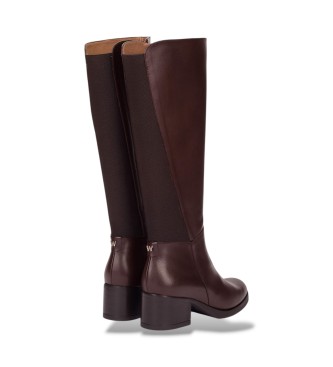 Wonders Botas de Couro Isy castanho