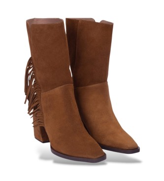 Wonders Brown Charme Leather Boots