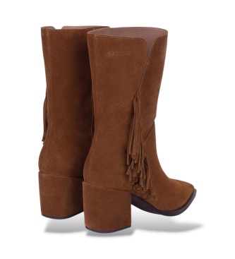 Wonders Brown Charme Leather Boots