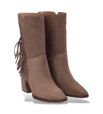 Wonders Bottes en Cuir Charme taupe