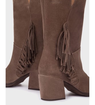 Wonders Bottes en Cuir Charme taupe
