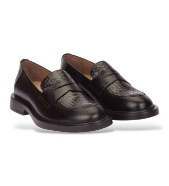 Wonders Mocassins en Cuir Oregon noir