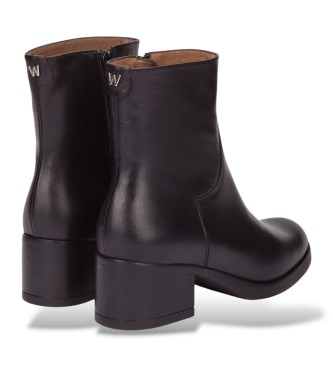 Wonders Botins de Couro Isy preto
