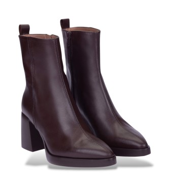 Wonders Botins L-1601 de couro granada