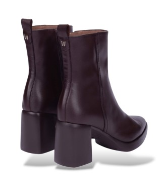 Wonders Botins L-1601 de couro granada