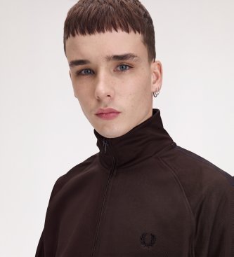 Fred Perry Trainingsjacke mit kontrastierendem braunem Sportband
