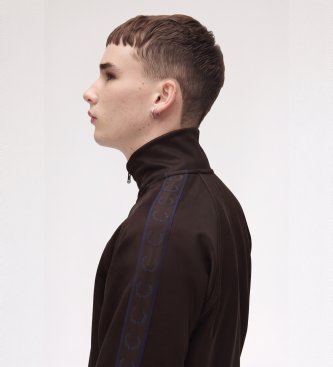 Fred Perry Trainingsjacke mit kontrastierendem braunem Sportband