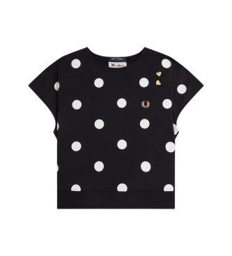 Fred Perry Black flocked polka dot t-shirt