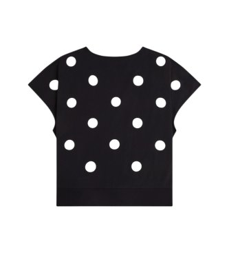 Fred Perry Black flocked polka dot t-shirt