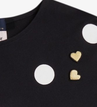 Fred Perry Black flocked polka dot t-shirt