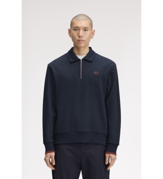 Fred Perry Navy blue quarter-zip sweatshirt with collar