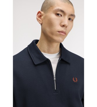 Fred Perry Navy blue quarter-zip sweatshirt with collar