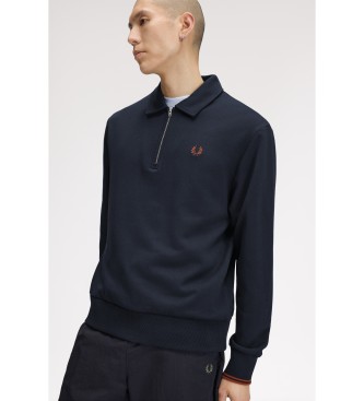 Fred Perry Navy blue quarter-zip sweatshirt with collar