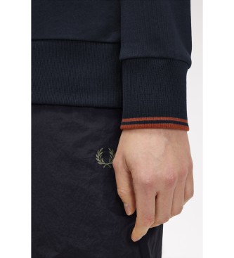 Fred Perry Navy blue quarter-zip sweatshirt with collar