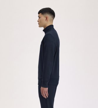 Fred Perry Sweatshirt com meio fecho marinho