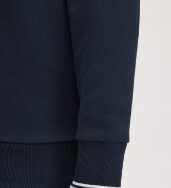 Fred Perry Sweatshirt com meio fecho marinho