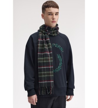 Fred Perry Écharpe en laine d'agneau verte, marine