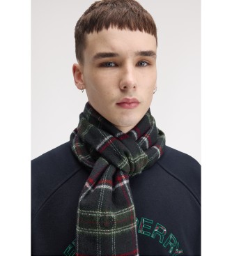 Fred Perry Écharpe en laine d'agneau verte, marine