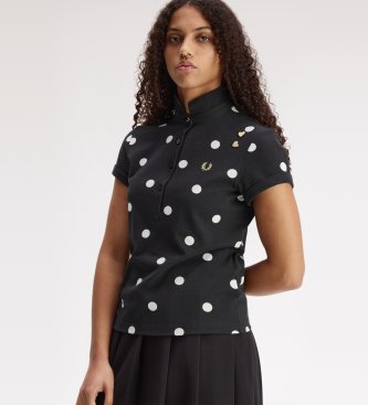 Fred Perry Black polka dot polo shirt