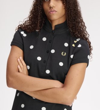 Fred Perry Black polka dot polo shirt