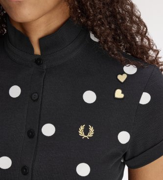 Fred Perry Black polka dot polo shirt
