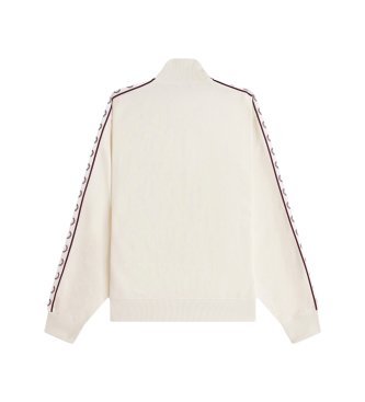 Fred Perry Sportjacke mit Trainingsband in gebrochenem Weiß