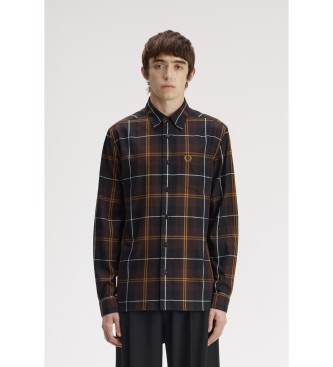 Fred Perry Brown twill plaid shirt