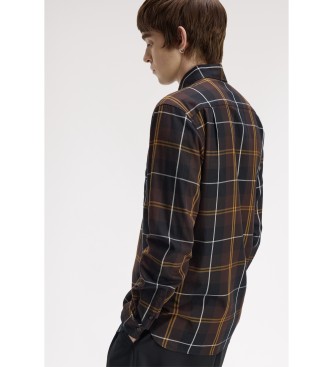 Fred Perry Brown twill plaid shirt