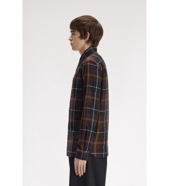 Fred Perry Brown twill plaid shirt
