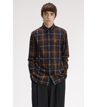 Fred Perry Brown twill plaid shirt