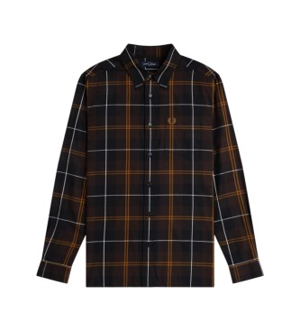 Fred Perry Brown twill plaid shirt